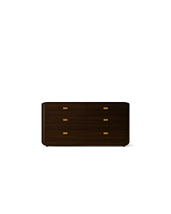 ALF Appia 70 inch Dresser – Italian Modern 6-Drawer Dresser in Matte Espresso & Termocotto Oak