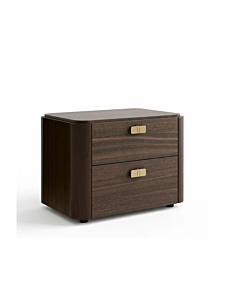 ALF Appia 31” Nightstand – Italian Modern 2-Drawer Nightstand in Matte Espresso & Termocotto Oak