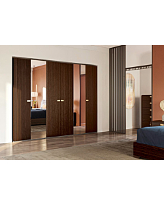 ALF Appia 6-Door Wardrobe – Italian Modern Wardrobe in Matte Espresso & Termocotto Oak