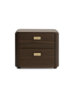 ALF Appia 22 inch Nightstand – Italian Modern 2-Drawer Nightstand in Matte Espresso & Termocotto Oak