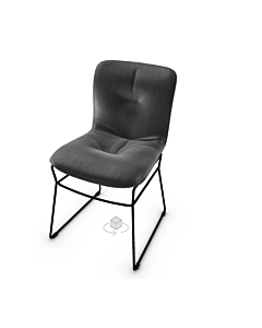 Calligaris Annie CS1847 Chair with Plush Seat and Metal Sled Base | Special Order