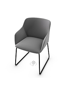 Calligaris Elle Upholstered Armchair With Metal Base