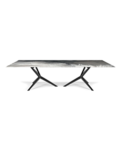 Atlantis Crystalart Rectangular Dining Table 118"