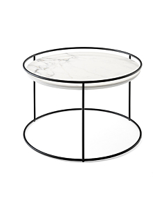 Calligaris Atollo Coffee Table with Ceramic-Glass White Marble Top