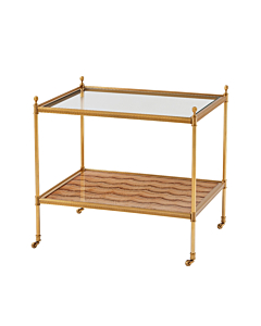 Theodore Alexander Evie Two Tiered Brass Side Table
