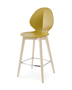 Calligaris Basil W Polypropylene and Wooden Stool