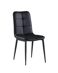 Chintaly Beatriz Tufted Back Side Chair with Steel Legs, Black