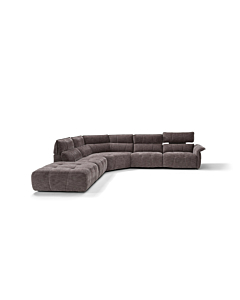 Borg Sectional with Recliners, Right Arm Facing, Mouse Fabric | Creative Furniture