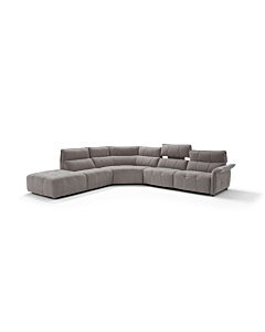 Borg Sectional with Recliners, Right Arm Facing, Light Grey Fabric | Creative Furniture