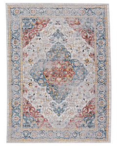 Vibe by Jaipur Living Syagria Medallion Blue/ Red Runner Rug