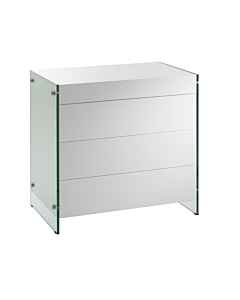 Casabianca Il Vetro Dresser in High Gloss White Lacquer with Glass