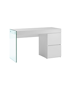 Casabianca Il Vetro Office Desk, White High Gloss