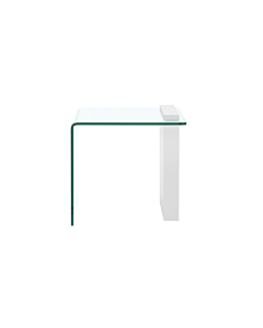 Casabianca Buono End Table in High Gloss White Lacquer with Clear Glass