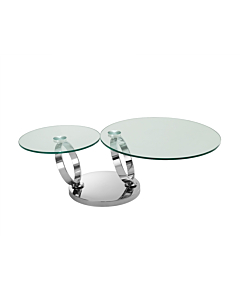 Casabianca Satellite Cocktail Table in High Polished Stainless Steel Base.