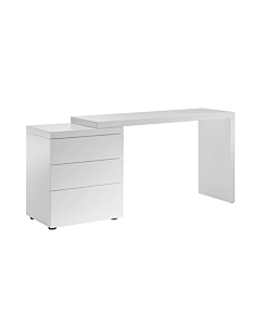 Casabianca Nest Office Desk, White High Gloss