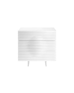 Casabianca Moon Dresser in High Gloss White Lacquer with Brushed Stainless Steel