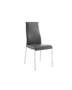 Casabianca Firenze Dining Chair in Dark Gray Pu-leather with Stainless Steel Base