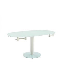 Casabianca Thao Dining Table in White Tempered Glass