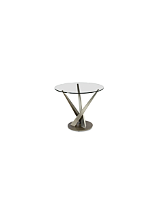 Elite Modern Crystal Bistro Table, Champagne Plated Columns