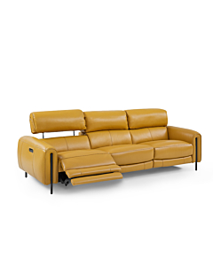 Charm Leather Sofa with Two Recliners | Creative Furniture-CR-Honey Yellow Leather