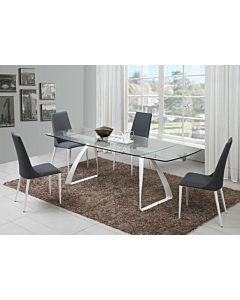 Chintaly Chloe 5 Piece Dining Room Set, Gray
