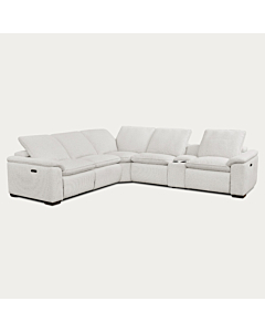 Cloudy 6-Piece Sectional with Power Recliners – Frost Fabric