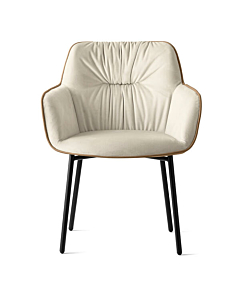 Calligaris Cocoon CS2084 Two-tone Armchair with Plush Seat and Metal Base | Made to Order