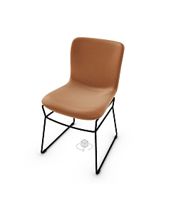Calligaris Annie Upholstered Chair With Wooden Frame And Metal Base