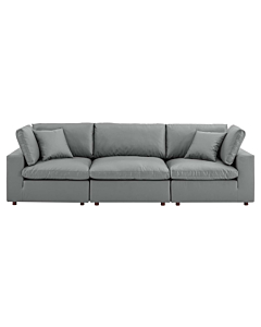 Modway Commix Down Filled Overstuffed Vegan Leather 3-Seater Sofa