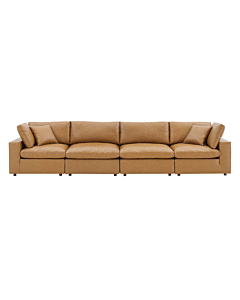 Modway Commix Down Filled Overstuffed Vegan Leather 4-Seater Sofa