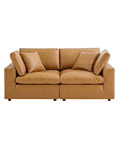 Modway Commix Down Filled Overstuffed Vegan Leather Loveseat