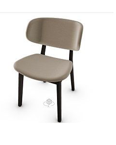 claire Wooden chair with upholstered seat and backrest
