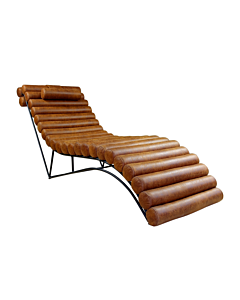 Cortex Rosabel Leather Chaise Lounge, Brown