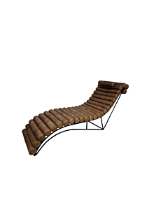 Cortex Rosabel Leather Chaise Lounge, Beige