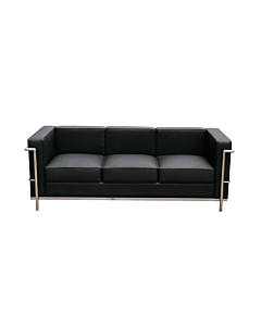 Cortex Cour Leather Sofa, Black