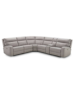 Cortex Cozy 6 Pc Sectional, Moonshine Microfiber