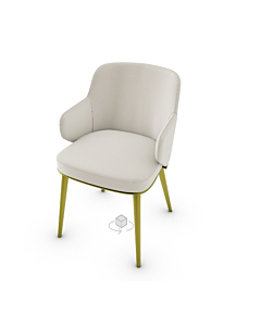 Calligaris Foyer Upholstered Armchair With Metal Base