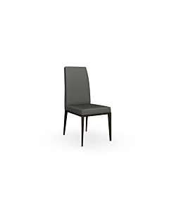 Calligaris Bess High-Backed Wooden Chair, Leather Upholstered