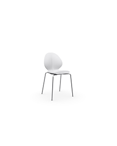 Calligaris Basil CS1359 Stackable Chair with Metal Base | Quick Ship