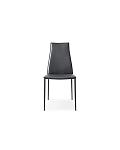 Calligaris Aida Upholstered Metal Chair Covered With Regenerated Leather