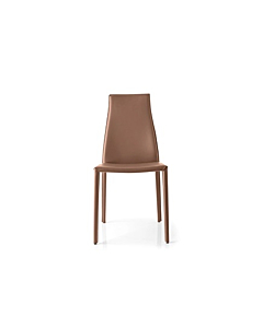 Calligaris Aida Padded Metal Chair Completely Covered In Leather