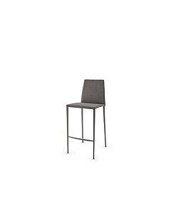 Calligaris Aida Stool Upholstered with Regenerated Leather, Taupe