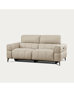 Cubo Loveseat with Two Recliners – Oatmeal Leather | Creative Furniture