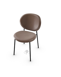 Calligaris Inès Chair With Padded Seat And Back And Metal Frame
