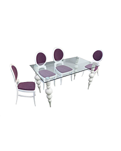Cortex Deluxe Clear Glass Dining Table
