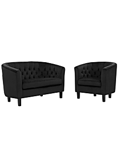 Modway Prospect 2 Piece Performance Velvet Loveseat and Armchair Set