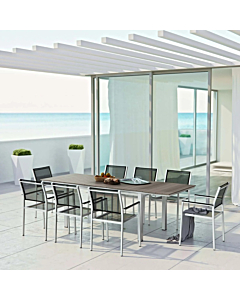 Modway Shore 9 Piece Outdoor Patio Aluminum Dining Set