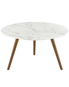 Modway Lippa 28" Round Artificial Marble Coffee Table with Tripod Base