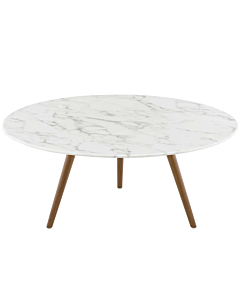 Modway Lippa 36" Round Artificial Marble Coffee Table with Tripod Base