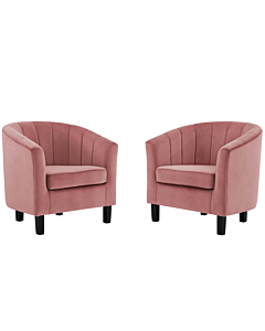 Modway Prospect Channel Tufted Performance Velvet Armchair Set of 2